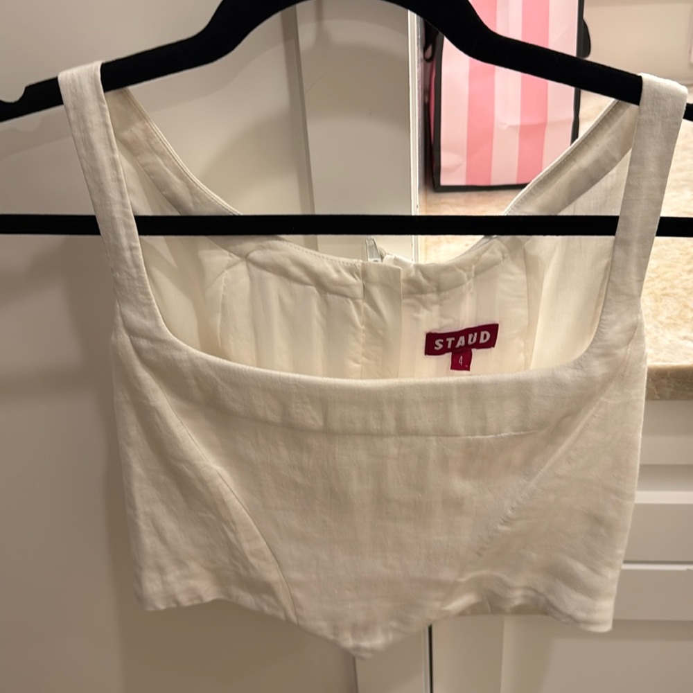 Staud corset crop top